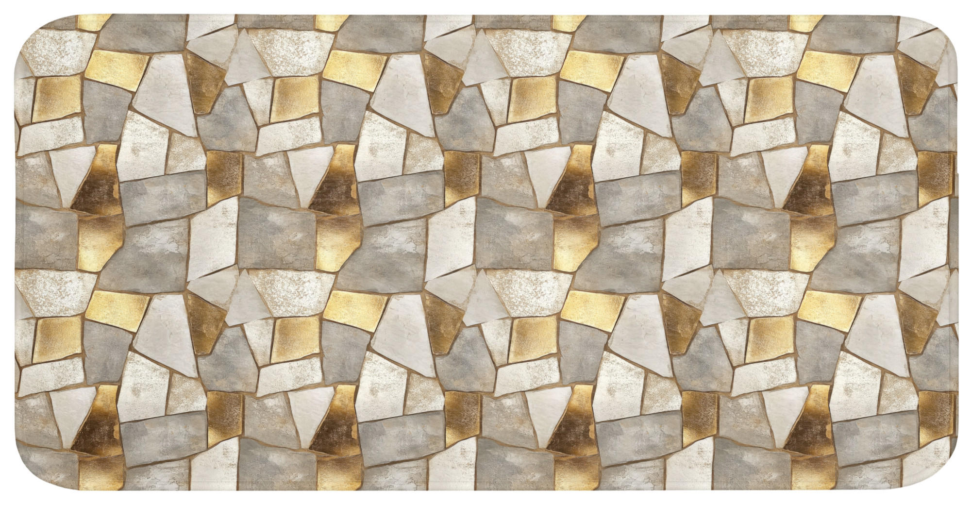 KOUPELNOVÁ PŘEDLOŽKA Mozaika - Mramor - Zlato 120x60 cm - šampaňská, textil/plast (120/60cm) - OnlyWow