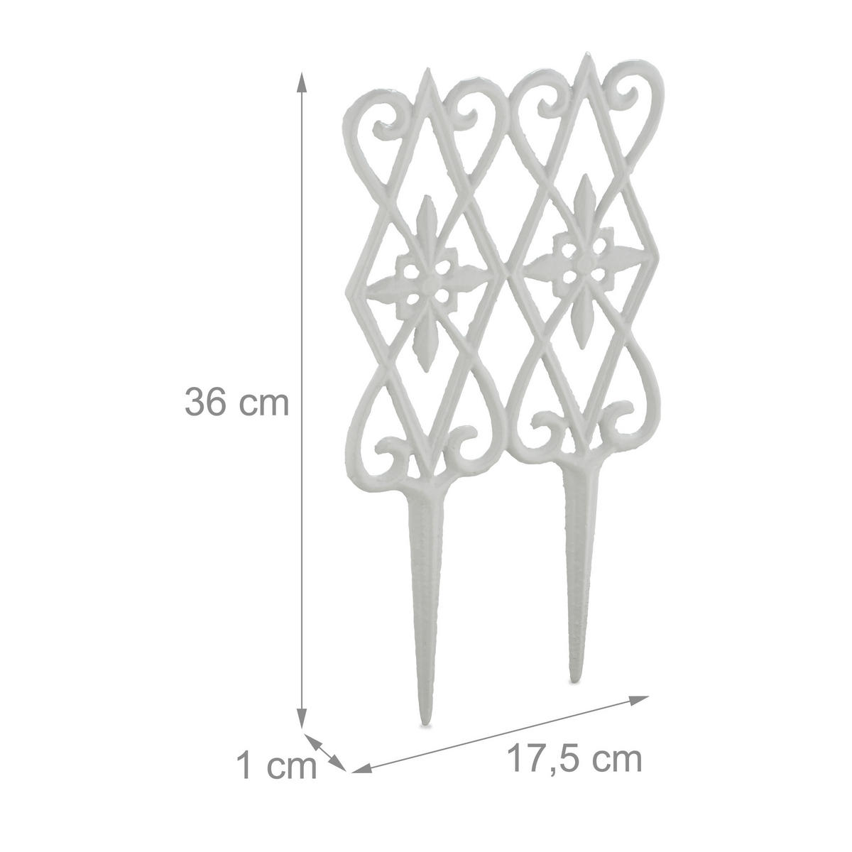 2XBEETZAUN - Weiß, Metall (17.5/36/1cm) - Relaxdays