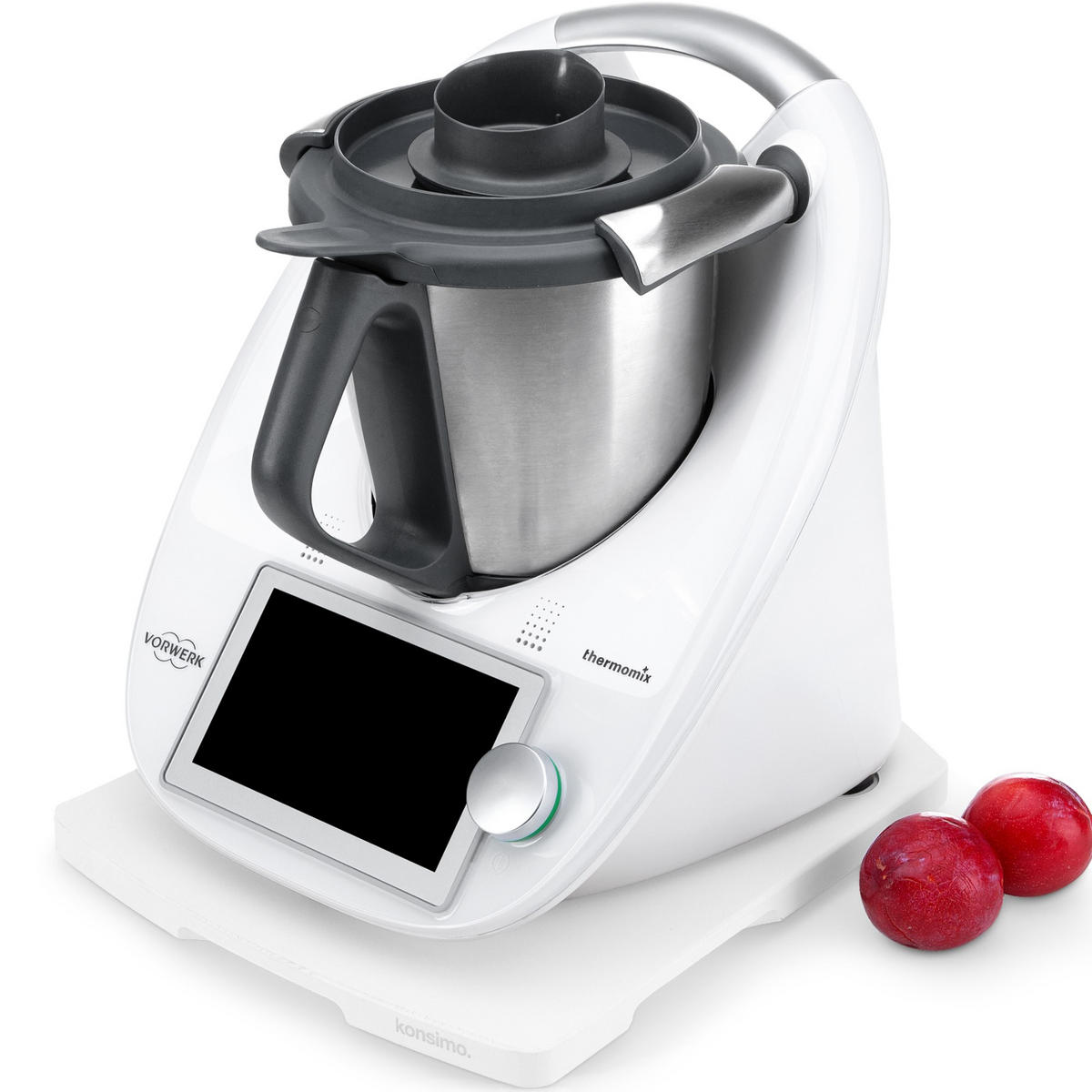 TOPFUNTERSETZER Gleitbrett COQUERE für Thermomix TM5 und TM8 - Weiß, Holz (32/35cm) - KONSIMO®