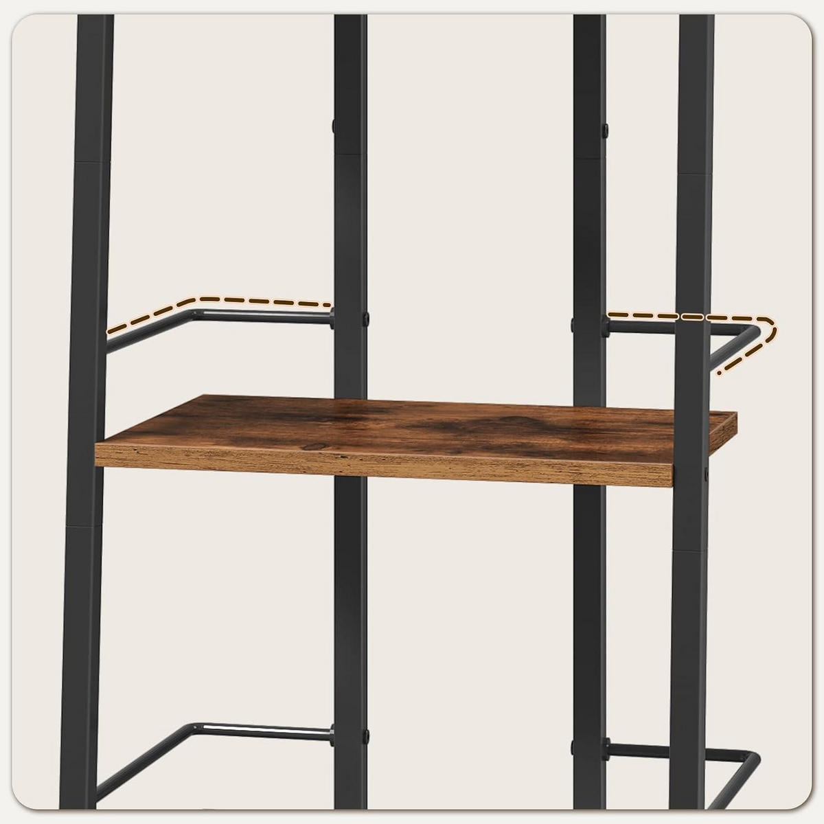LEITERREGAL 5 Ebenen Vintagebraun und Schwarz 40 x 30 x 130 cm - Braun, Holzwerkstoff (30/130/40cm)