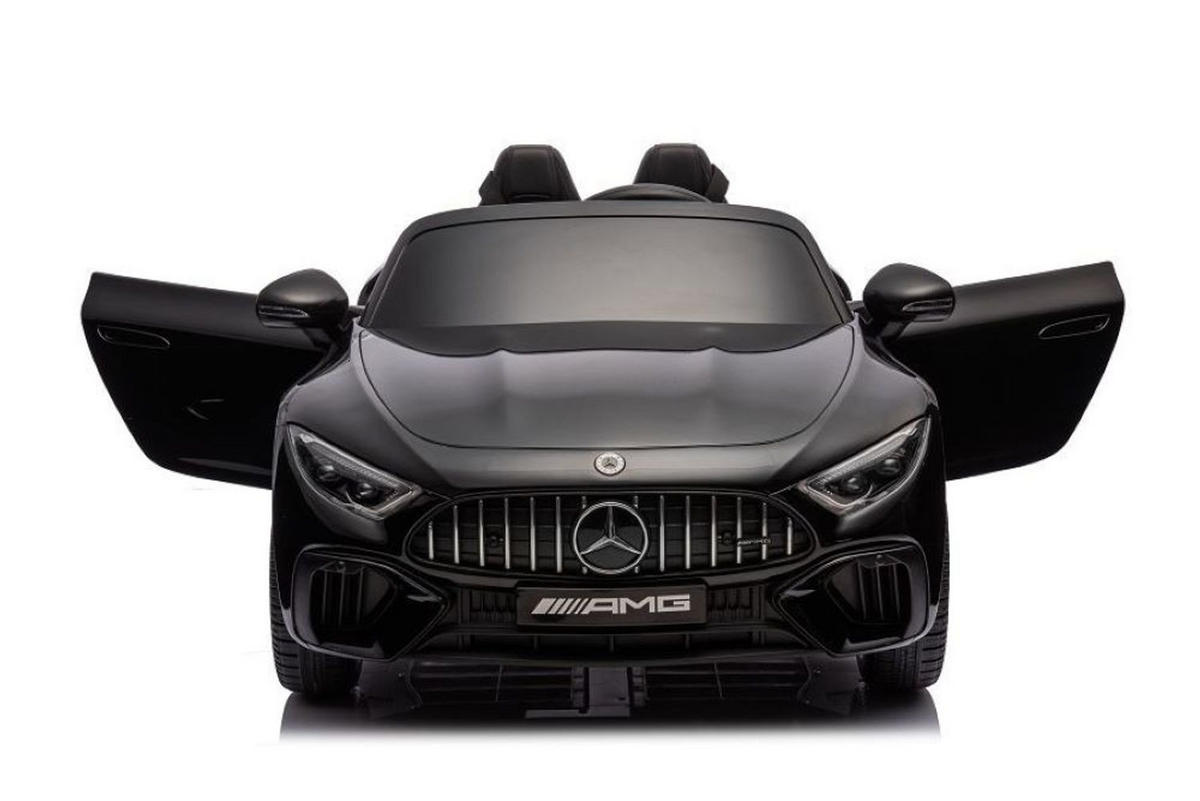 KINDER ELEKTROAUTO Mercedes SL63 AMG schwarz EVA-Reifen, Stoßdämpfer, lizenziert, Fernbedienung, Bluetooth - Schwarz, Kunststoff (125/75/50cm) - Es-Toys