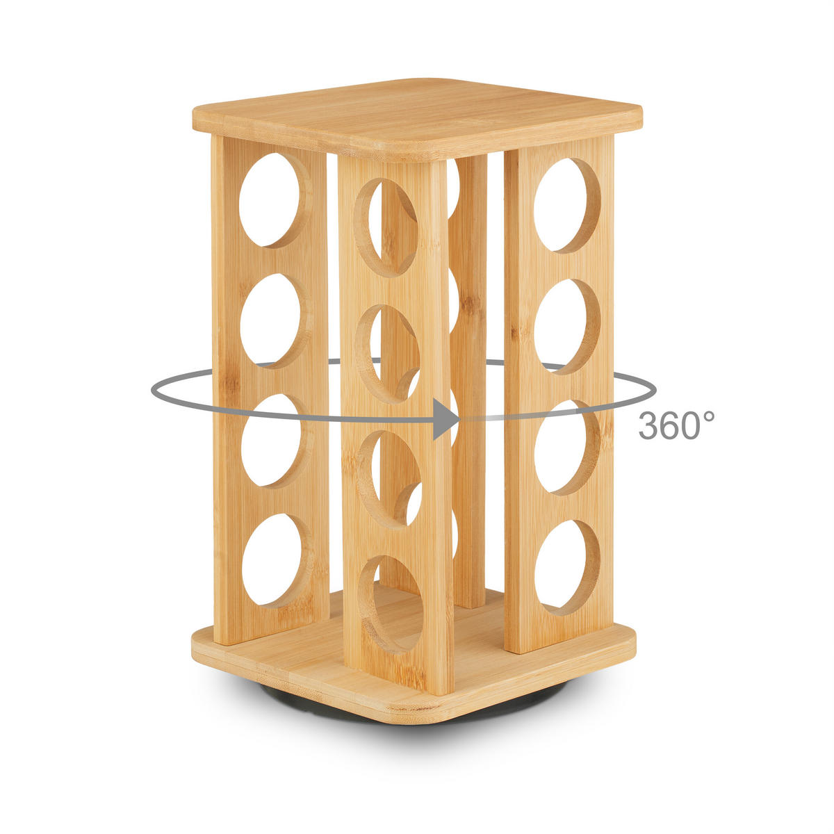GEWÜRZKARUSSELL - Transparent/Multicolor, Glas/Holz (17/27/17cm) - Relaxdays