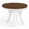 ESSTISCH Runder Ausziehbarer PERO 90/140 mit einem Ring-Gestell, Franklin Nuss/Weiß - Dunkelbraun/Weiß, Holz (90/140/77cm) - Dekori_Interiors