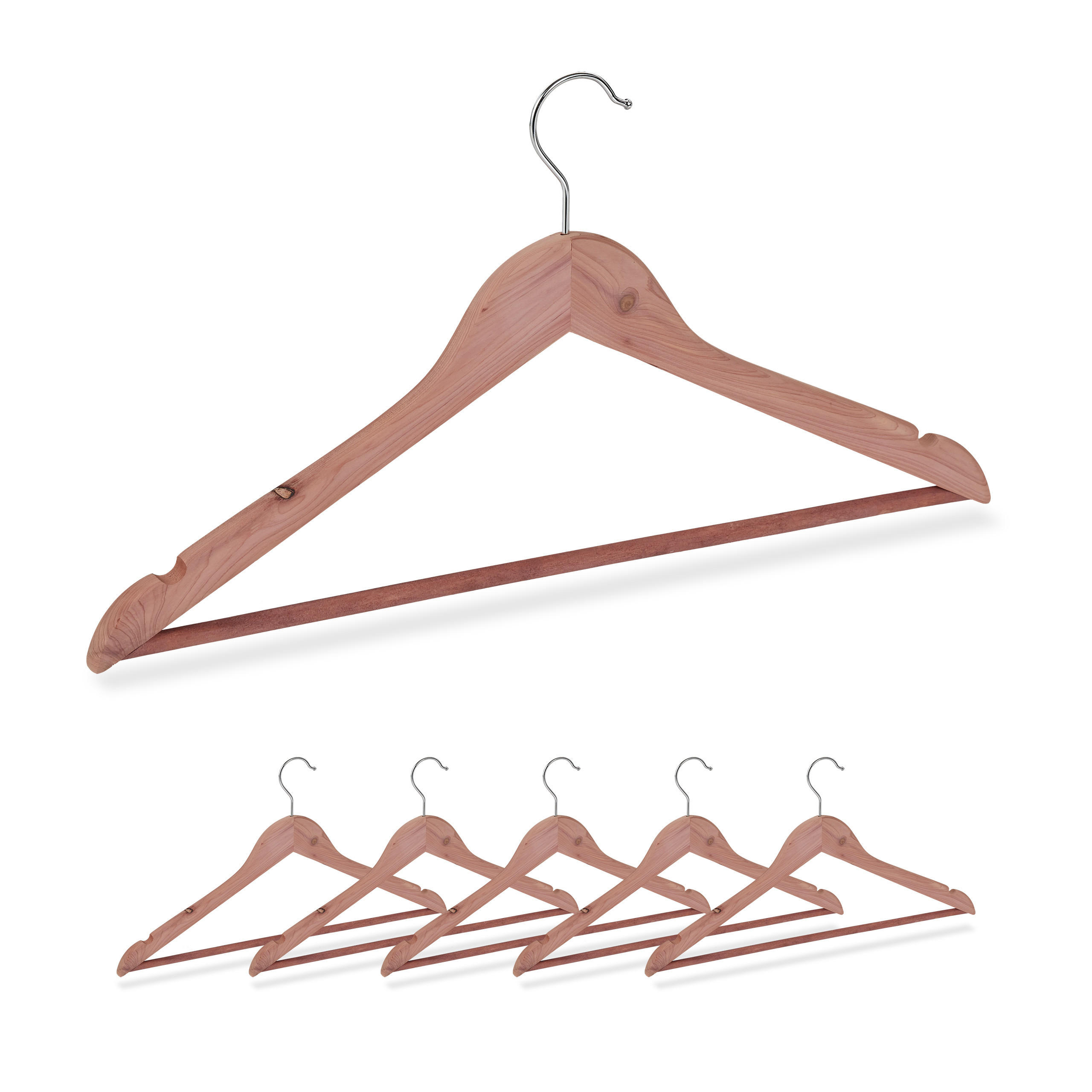 VEŠIAK na odevy - hnedá, kov/drevo (44/23/1.2cm) - Relaxdays