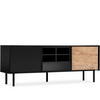 LOWBOARD LOFTY Loft-Stil, schwarz - Eichefarben/Schwarz, Holzwerkstoff (152/59/41cm) - KONSIMO®