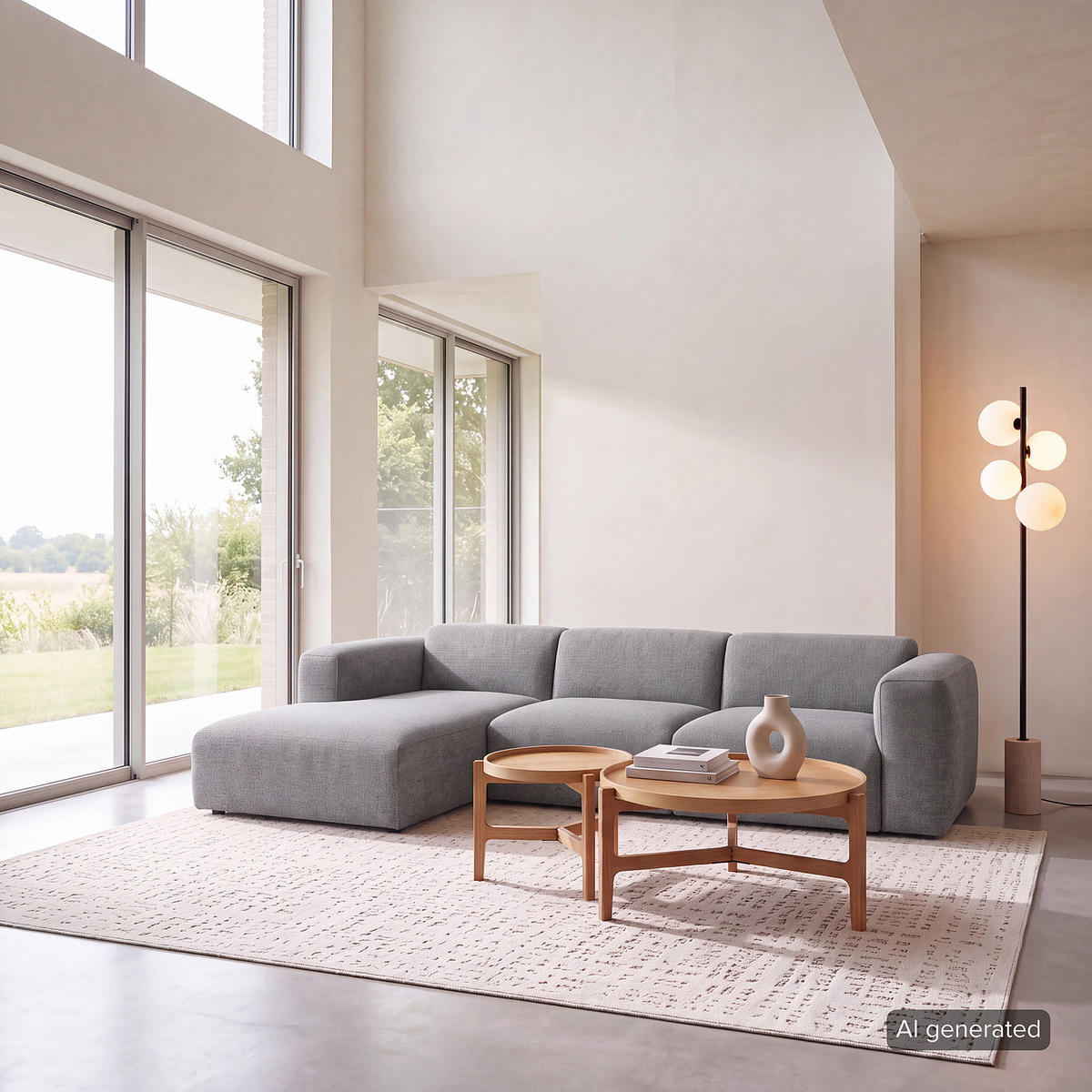 3-SITZER ECKSOFA mit Longchair - Schwarz/Grau, Kunststoff/Textil (284/173cm) - home24