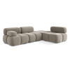 ECKSOFA Rechts Samt Stoff Grau - Taupe/Lila, Kunststoff/Textil (285/190cm) - Makamii