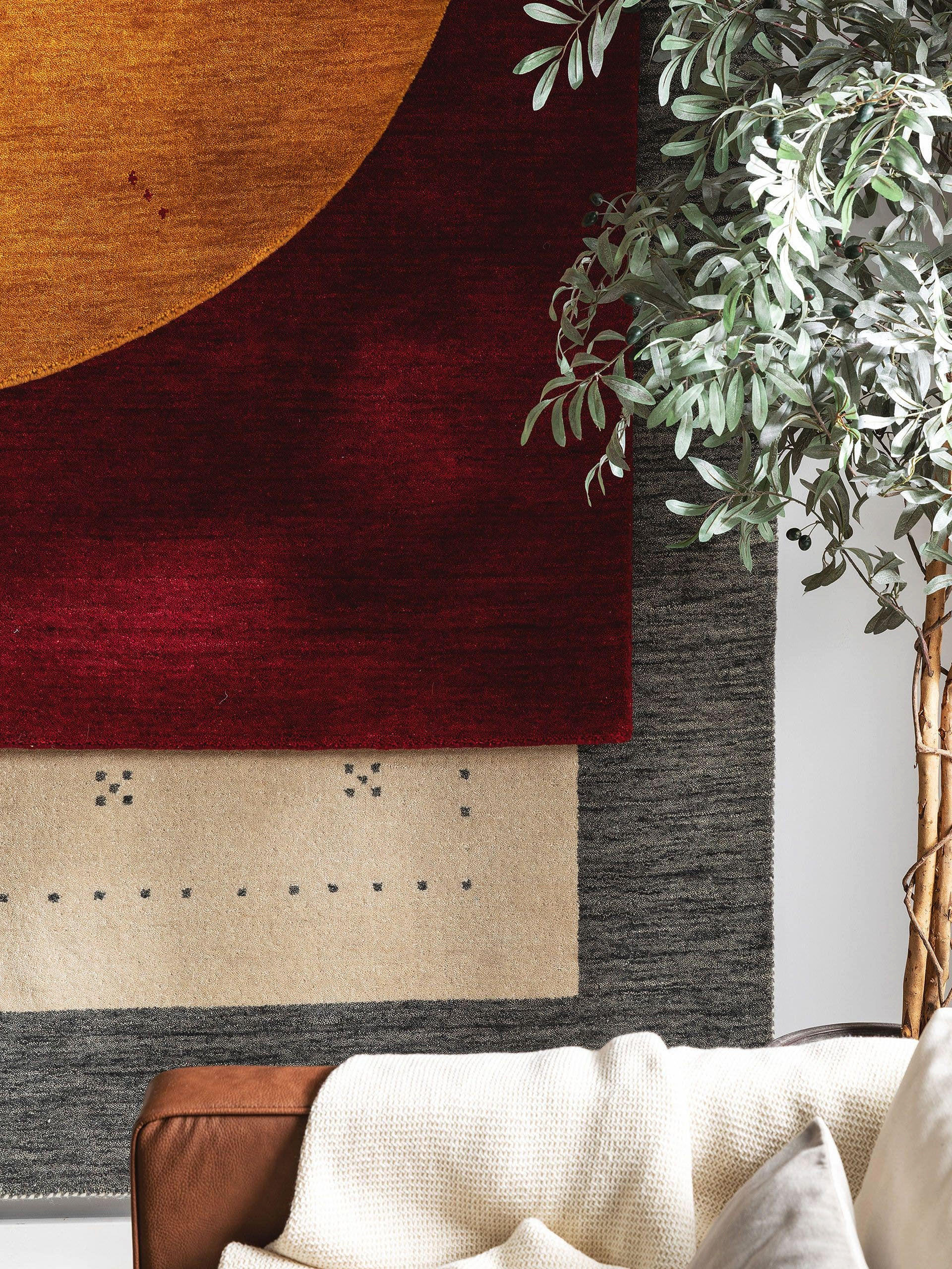 Thumbnail - benuta Nest Wollteppich-Läufer, Rot, Textil, Beton Optik, Rechteckig, 70x200 cm, Gots, pflegeleicht, Teppiche & Böden, T...