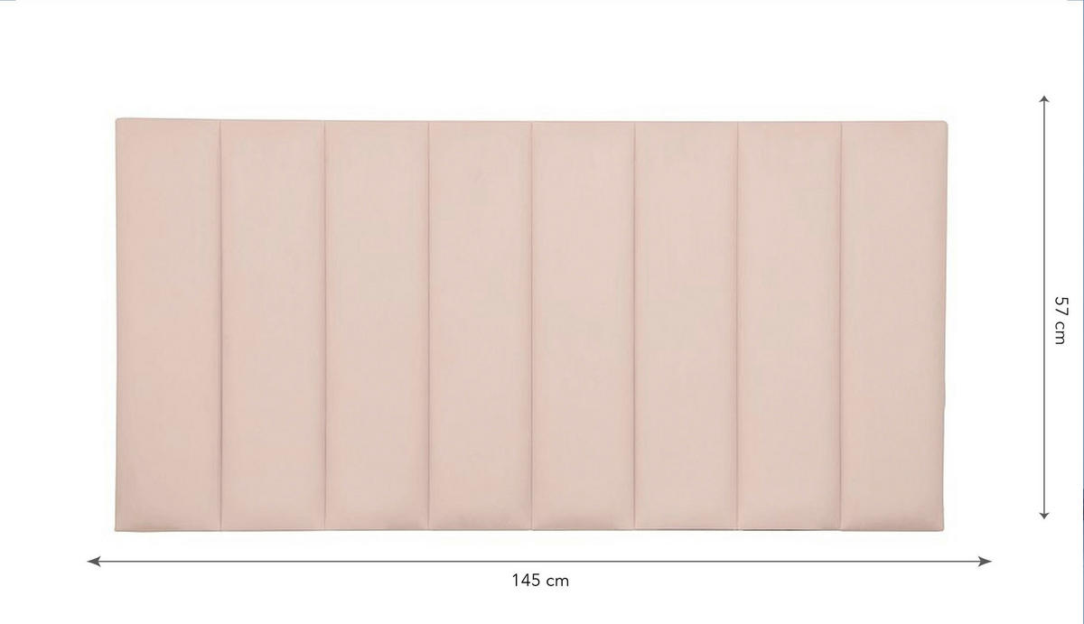 KOPFTEIL Gepolstertes aus Samt Rosa 145/57/8 cm NILA - Pink, Textil (145/57/8cm) - RNT By Really Nice Things