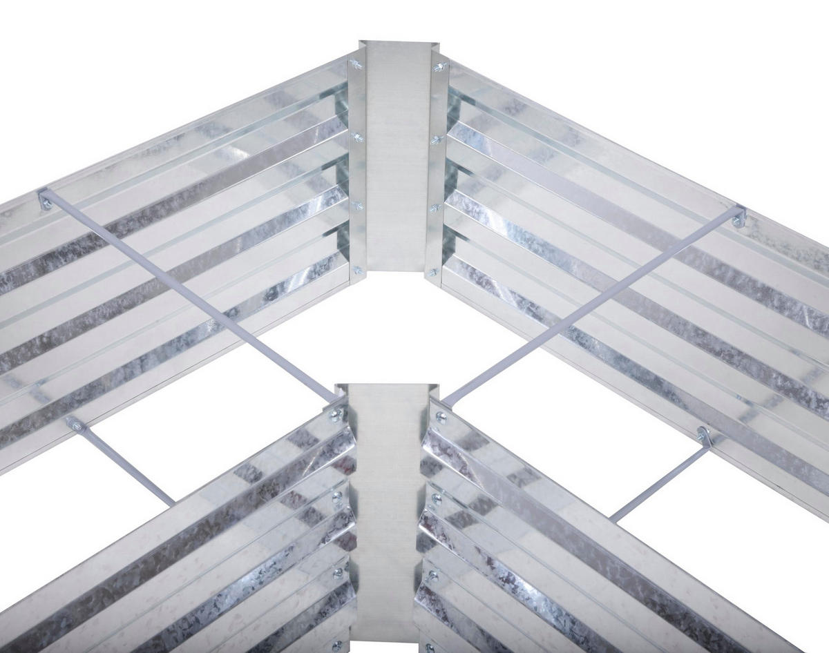 HOCHBEET Kaunas Silber Stahl Eck-Beetumrandung Metall-Hochbeet für Garten - Silberfarben, Metall (45/30/120cm) - DELUKE