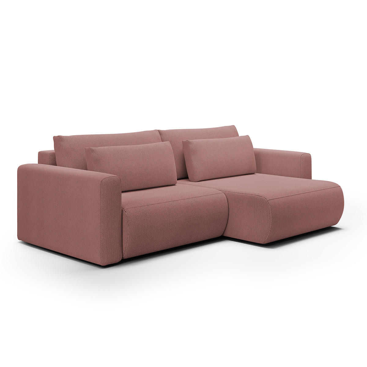 ECKSOFA Evy 3 Sitzplätze Rose - Pink, Holz (240/149cm) - Petits-meubles