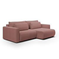 ECKSOFA Evy 3 Sitzplätze Rose - Pink, Holz (240/149cm) - Petits-meubles