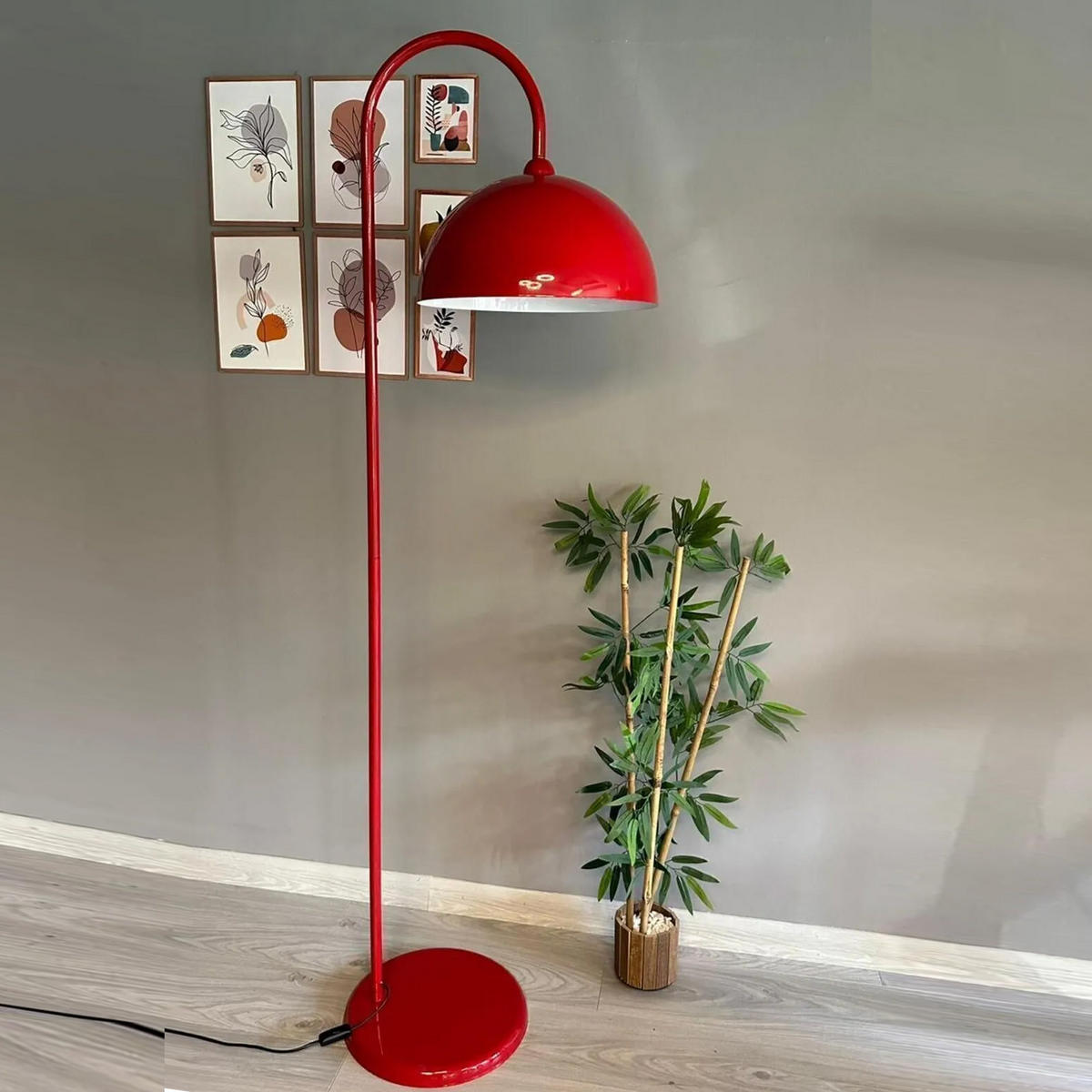 STEHLEUCHTE Lunor 170 Cm - Rot, Metall (37/37/170cm) - Bamyum