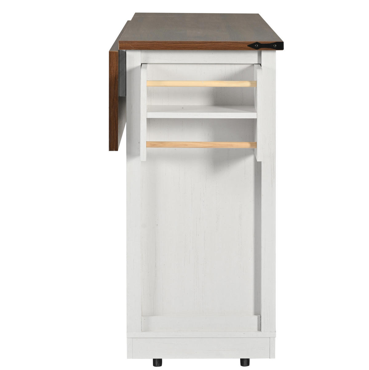 KÜCHENINSEL 140/45/94 cm aus MDF mit klappbarer Arbeitsplatte Beige - Weiß, Holzwerkstoff (140/94/73cm) - Modenvie
