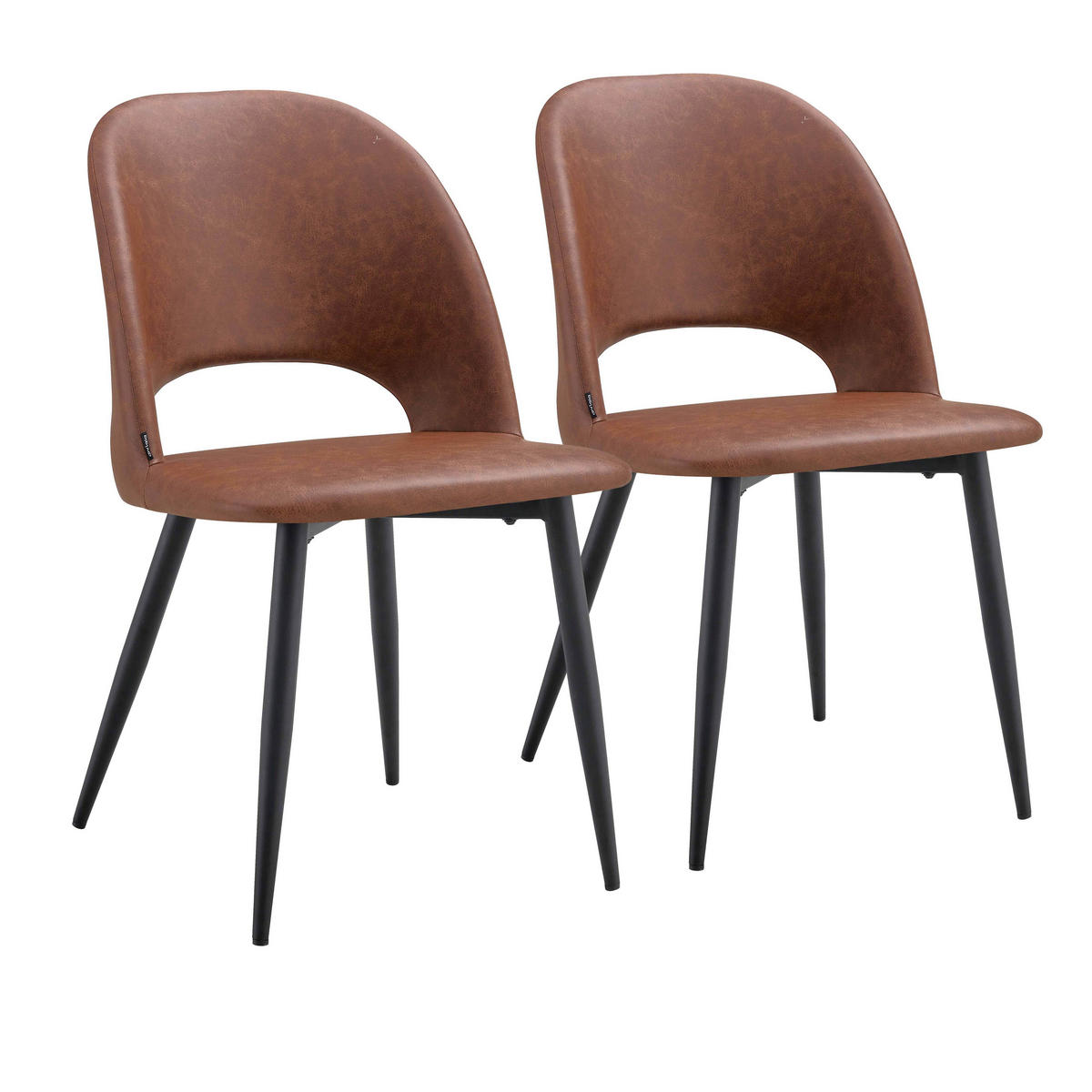 STÜHLE 2-tlg., Braun - Braun, Metall (50/82/60cm) - Oviala