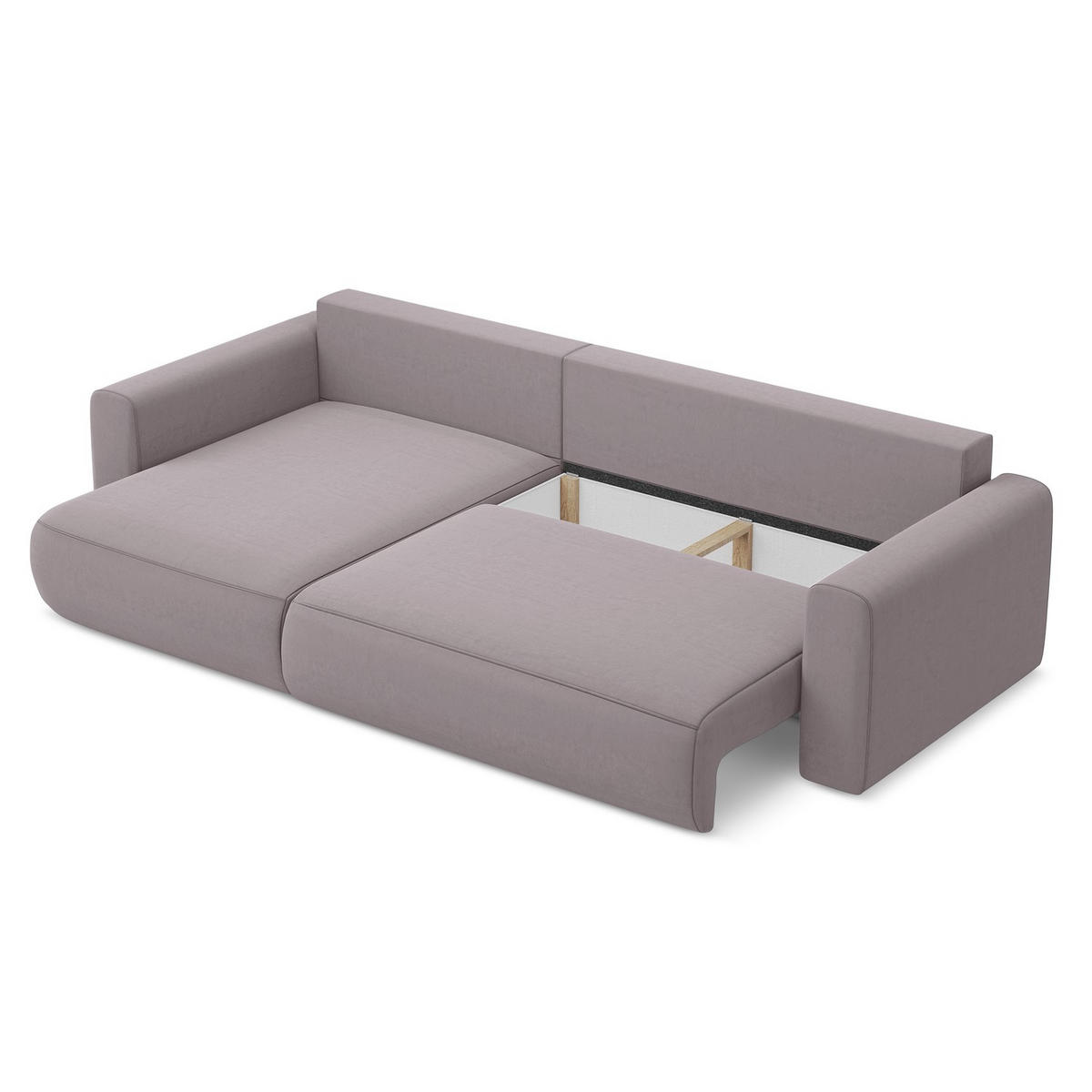 ECKSOFA mit Schlaffunktion Samt Stoff Violett - Lila/Flieder, Kunststoff/Textil (149/278cm) - LaMiaSofa
