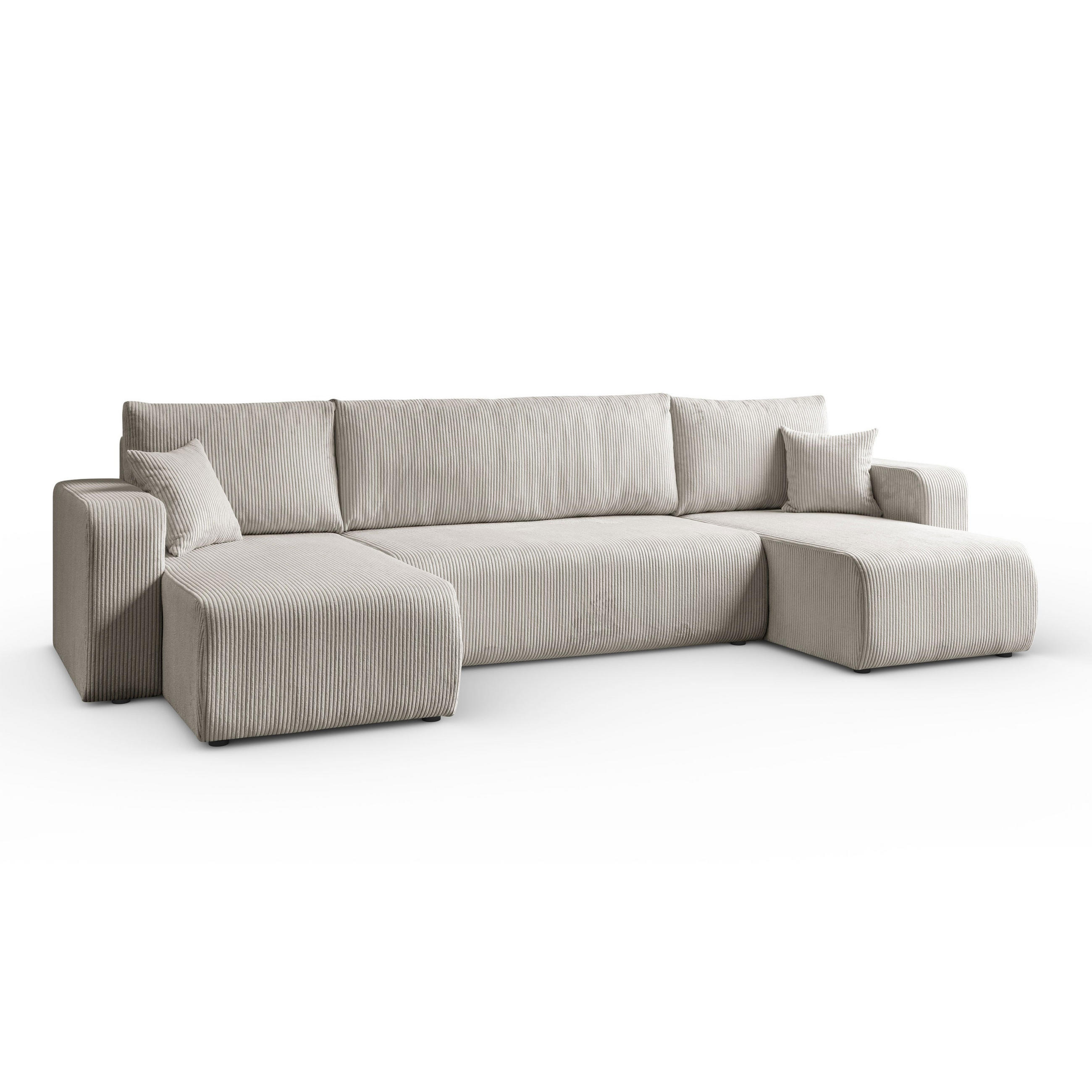 ECKSOFA PRESTIGE U mit Schlaffunktion, Poso 100 - Ecru, Textil (317/83/143cm) - Lookway
