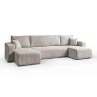 ECKSOFA PRESTIGE U mit Schlaffunktion, Poso 100 - Ecru, Textil (317/83/143cm) - Lookway