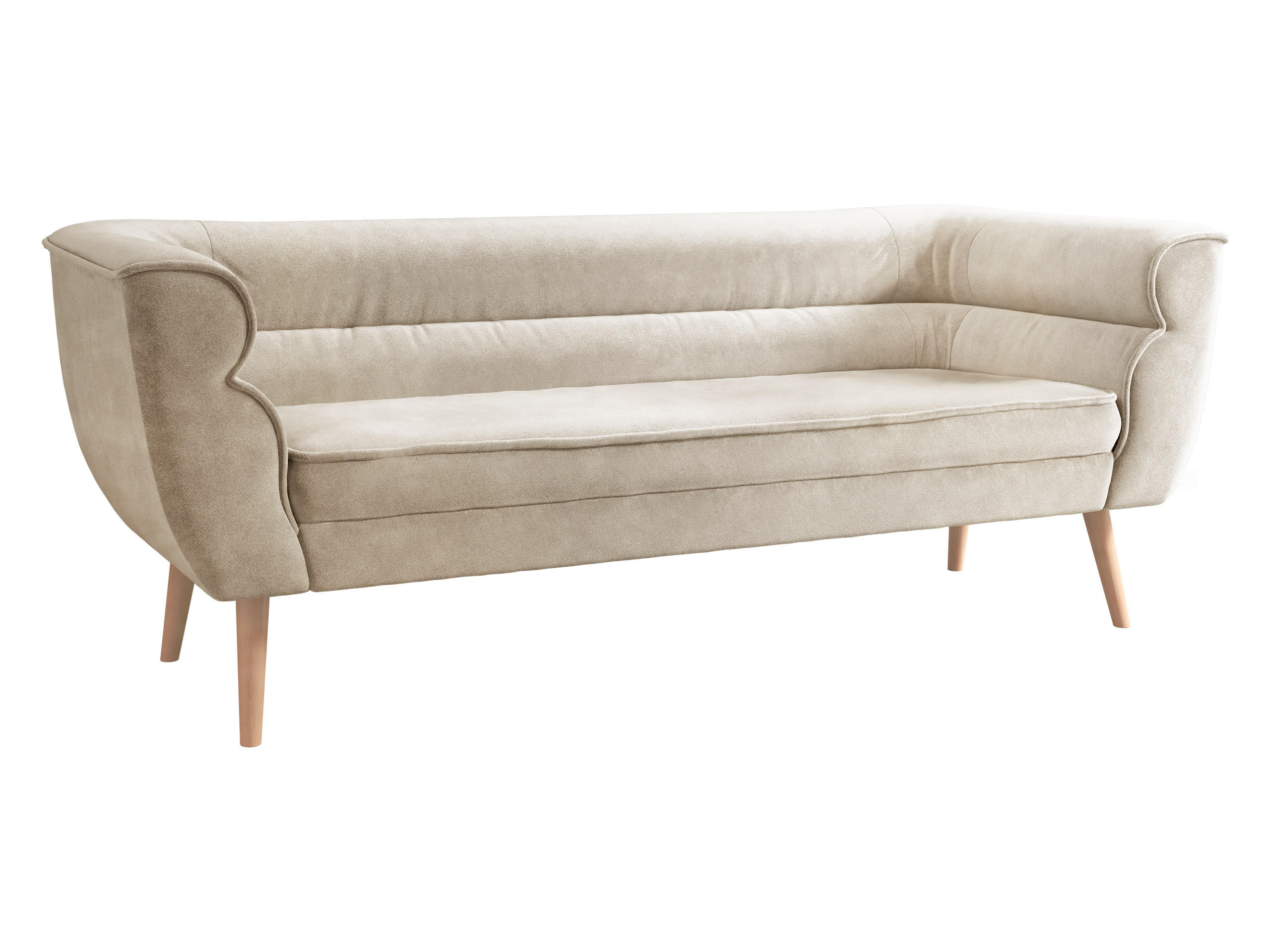 SOFA Bal 3 - Beige/Naturfarben, Holz/Textil (182/75/74cm) - MIRJAN24