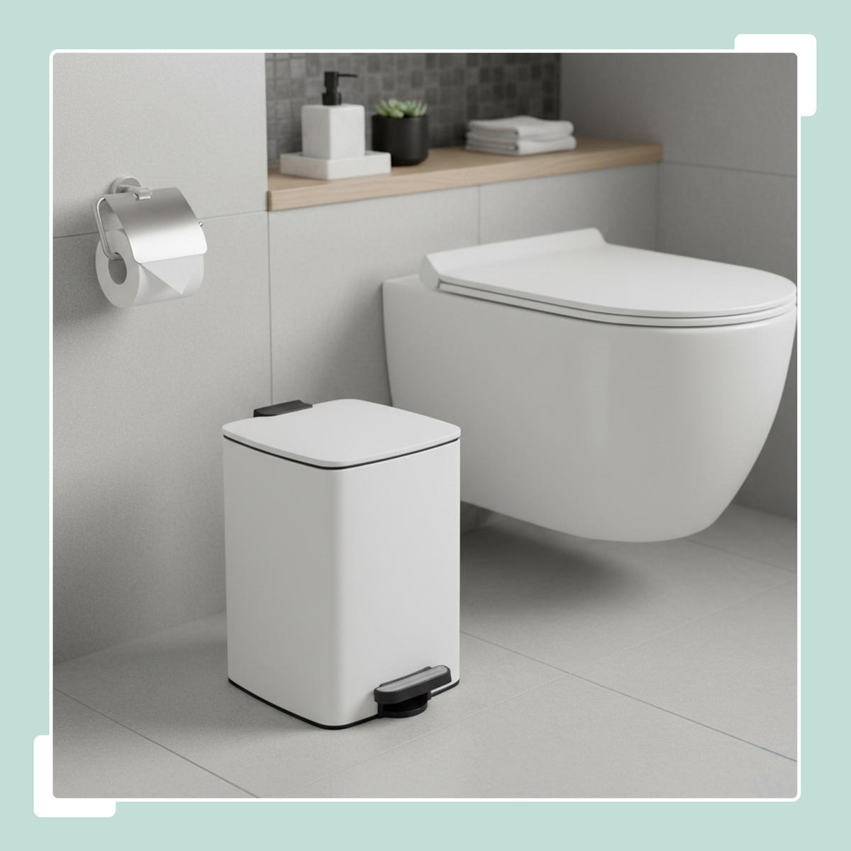 MÜLLEIMER - Weiß, Kunststoff/Metall (25/33/30cm) - Relaxdays