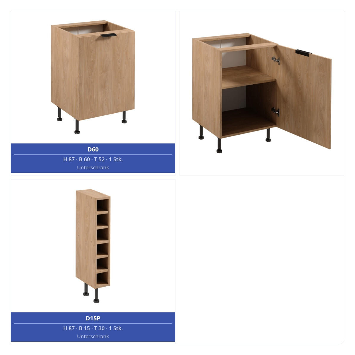 KÜCHENZEILE 315 x 180 cm - Sorento KS14-M315 - in Sonoma Eiche - Sonoma Eiche, Holz (495/247/58cm)
