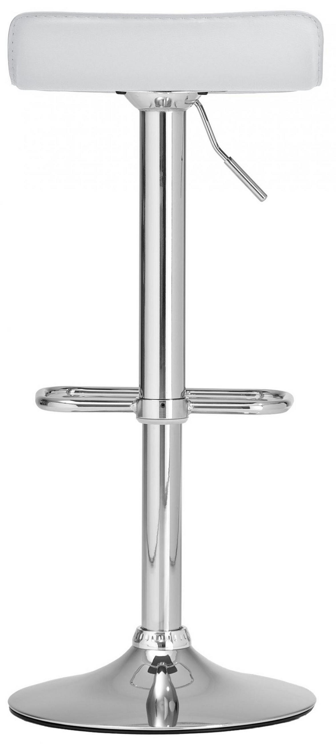 BARHOCKER Lederlook weiß - Chromfarben/Weiß, Textil/Metall (38/65/41cm) - CLP