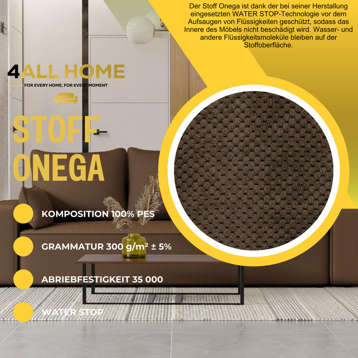 SOFA Vens mit Bettkasten und Schlaffunktion, Cordstoff - Braun, Holzwerkstoff (242/85/95cm)