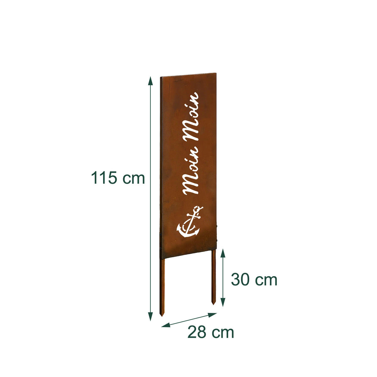 EDELROST-GARTENDEKO - Braun, Metall (1.5cm) - Relaxdays