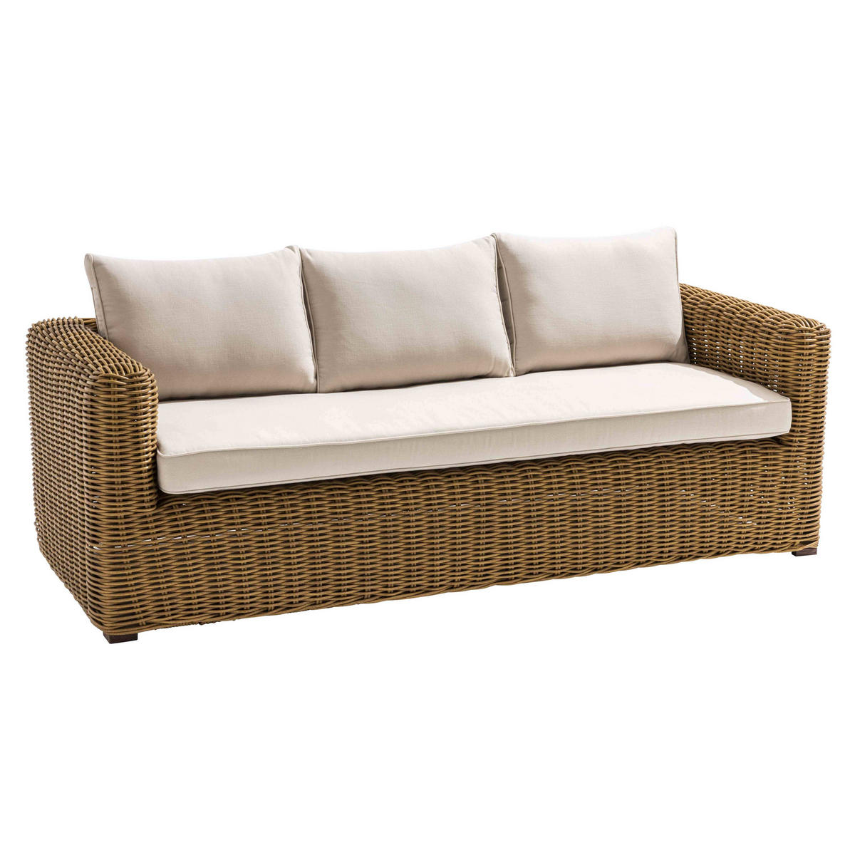 GARTEN-LOUNGEGARNITUR 8-Sitzer, Braun - Braun, Naturmaterialien - Oviala