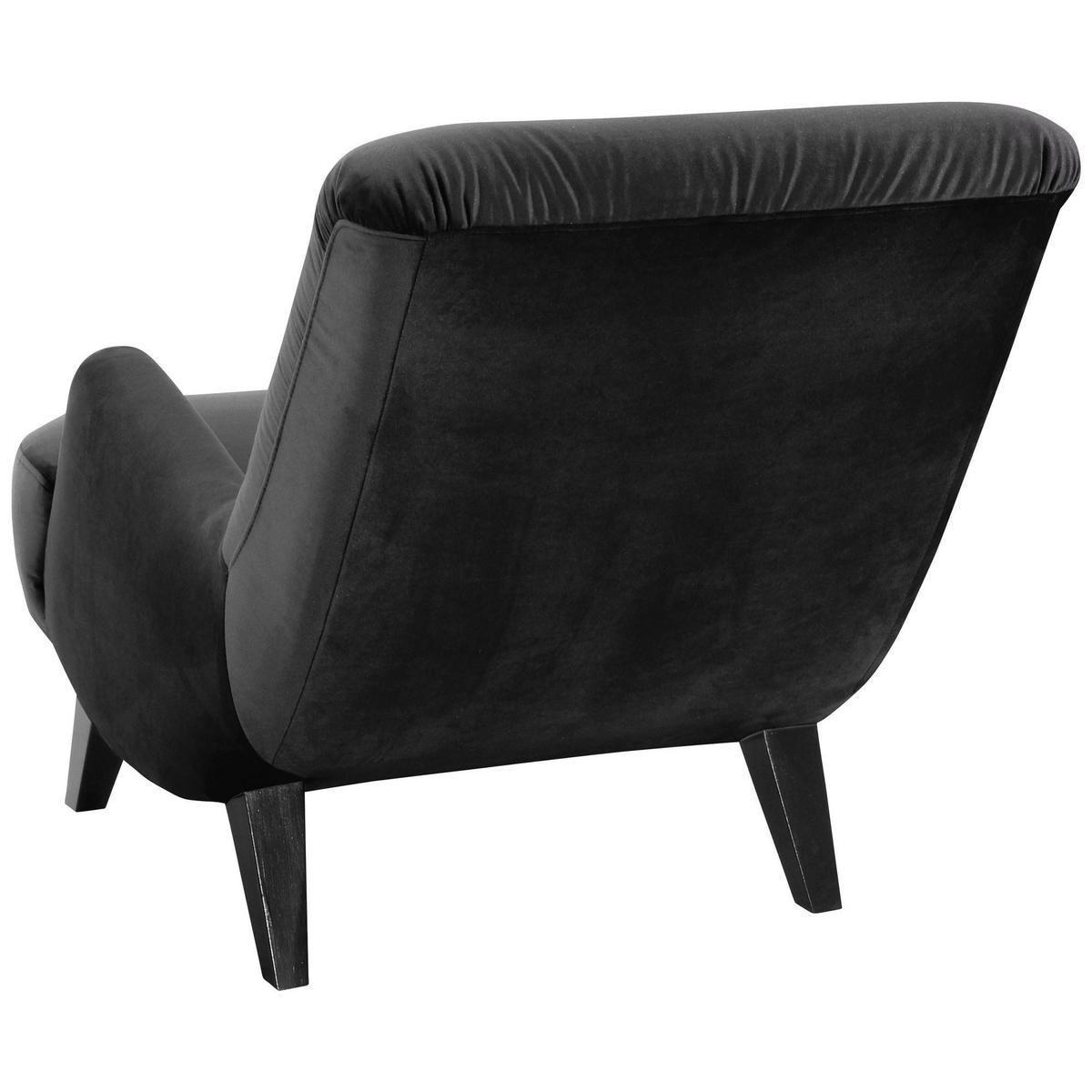 SESSEL Kajsa 71x80x101 Bezug Samtvelours Buche schwarz/schwarz - Schwarz, Kunststoff (101/80/71cm) - 58aufmkessel