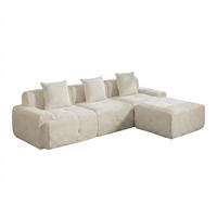 ECKSOFA 266/176/75 cm Beige mit 1 Fußhocker - Beige, Textil (266/176cm) - Oxeza