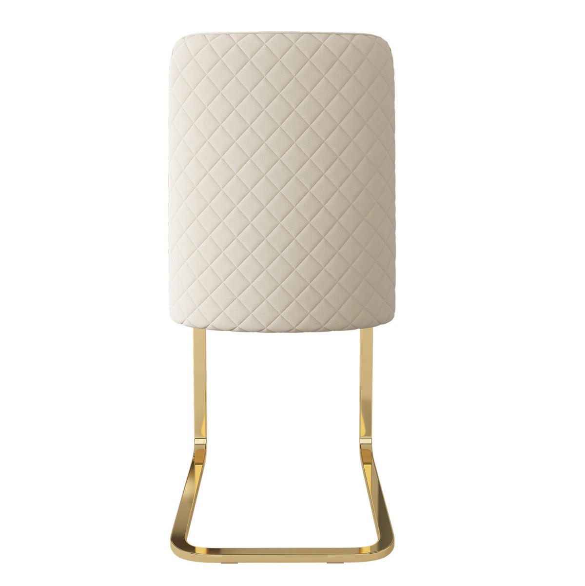ESSZIMMERSTUHL 2er-Set Samt Beige mit Metallbeinen - Beige, Metall (45/88/52cm) - Meubliv