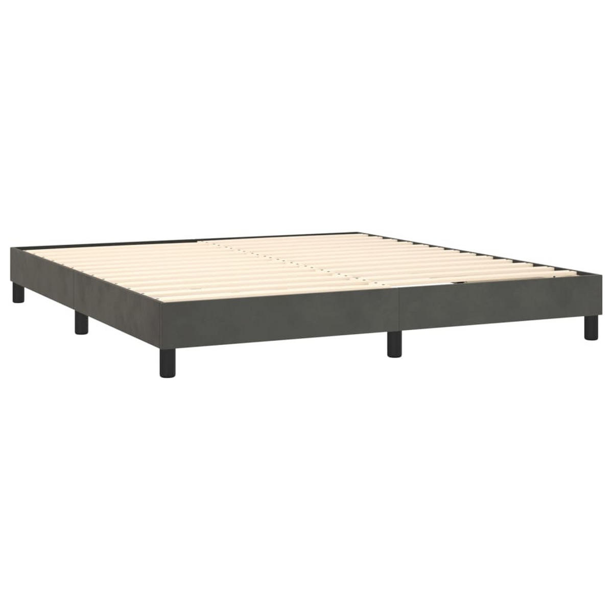 BOXSPRINGBETT mit Matratze und LED, 78/88 cm Kopfteil, 180/200 cm aus Samt, Dunkelgrau - Dunkelgrau, Holz/Textil - vidaXL
