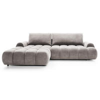 ECKSOFA 280 cm Valerio mit Bettkasten, 280 cm, Links, Schlaffunktion, Hellgrau - Hellgrau, Holz (280/177cm) - Emporius