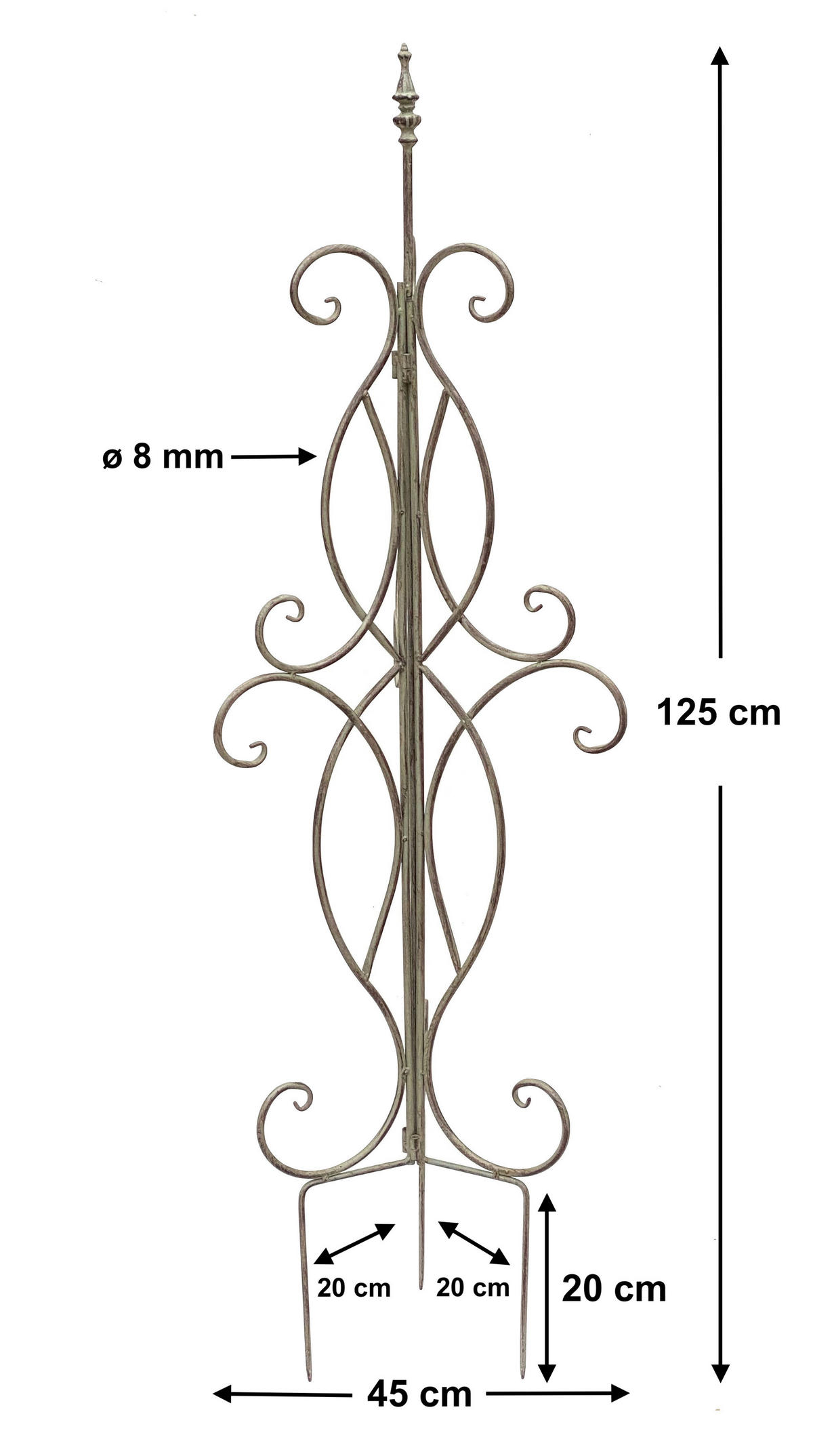 RANKHILFE Metall Braun 125 cm 93998 - Braun, Metall (45/125/1.5cm) - DanDiBo