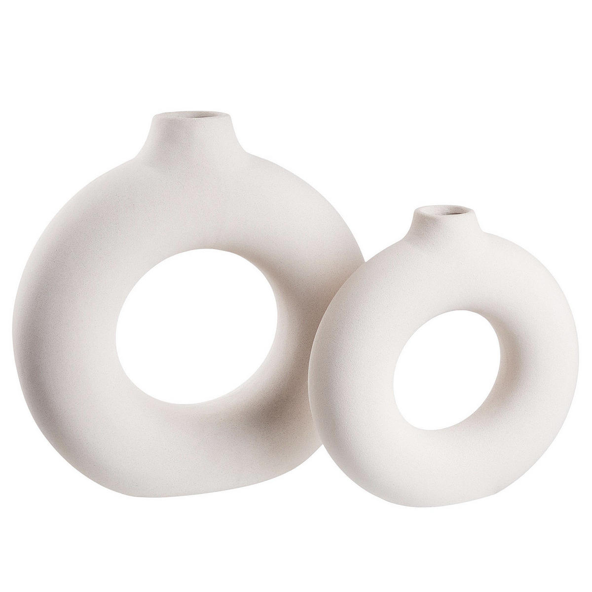 VASE (2er Set) Loop - Beige, Keramik (26cm) - Butlers