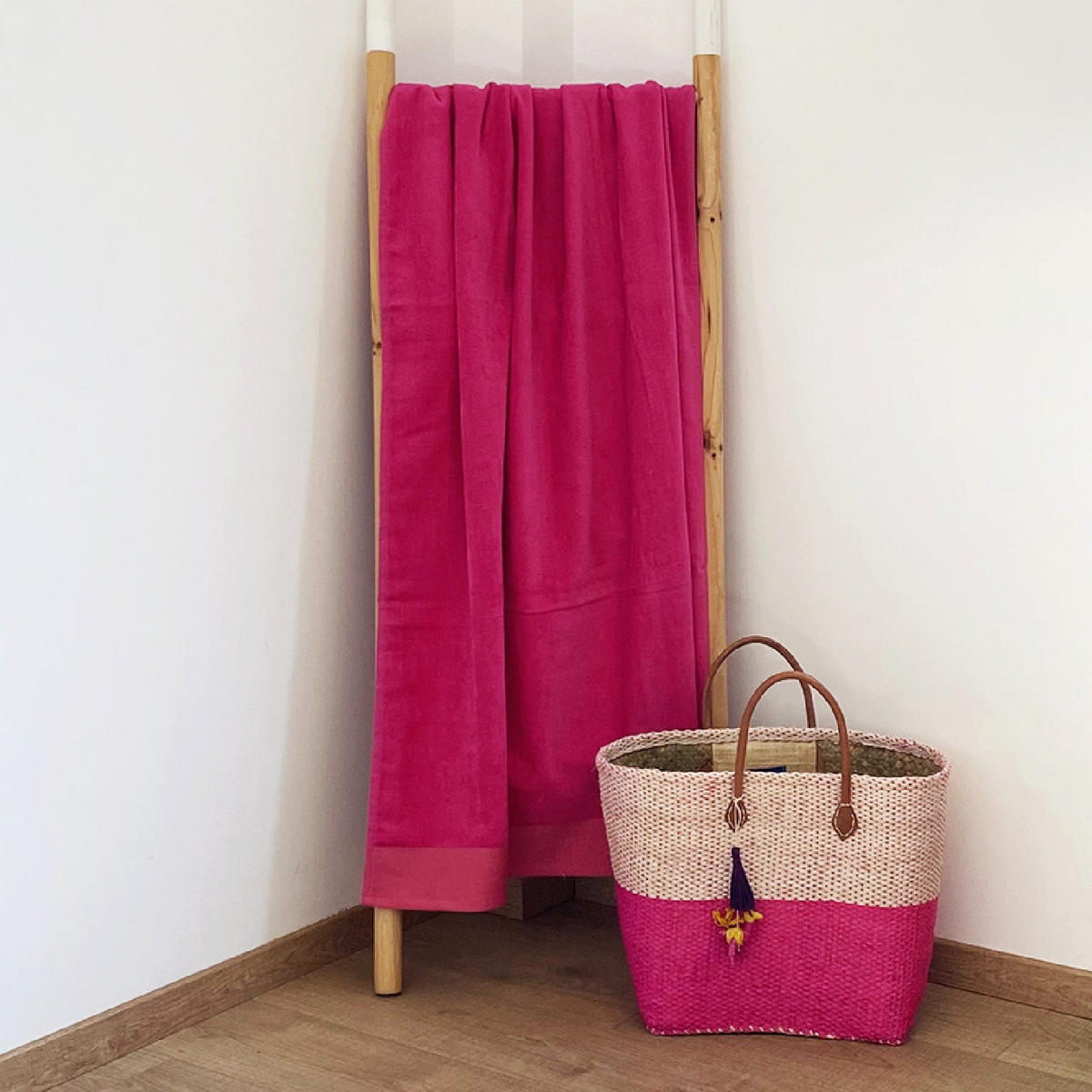 BADETUCH Velours uni Shady Fuchsia 90x160 370g/m² - Pink, Textil (90/160cm) - LE COMPTOIR DE LA PLAGE