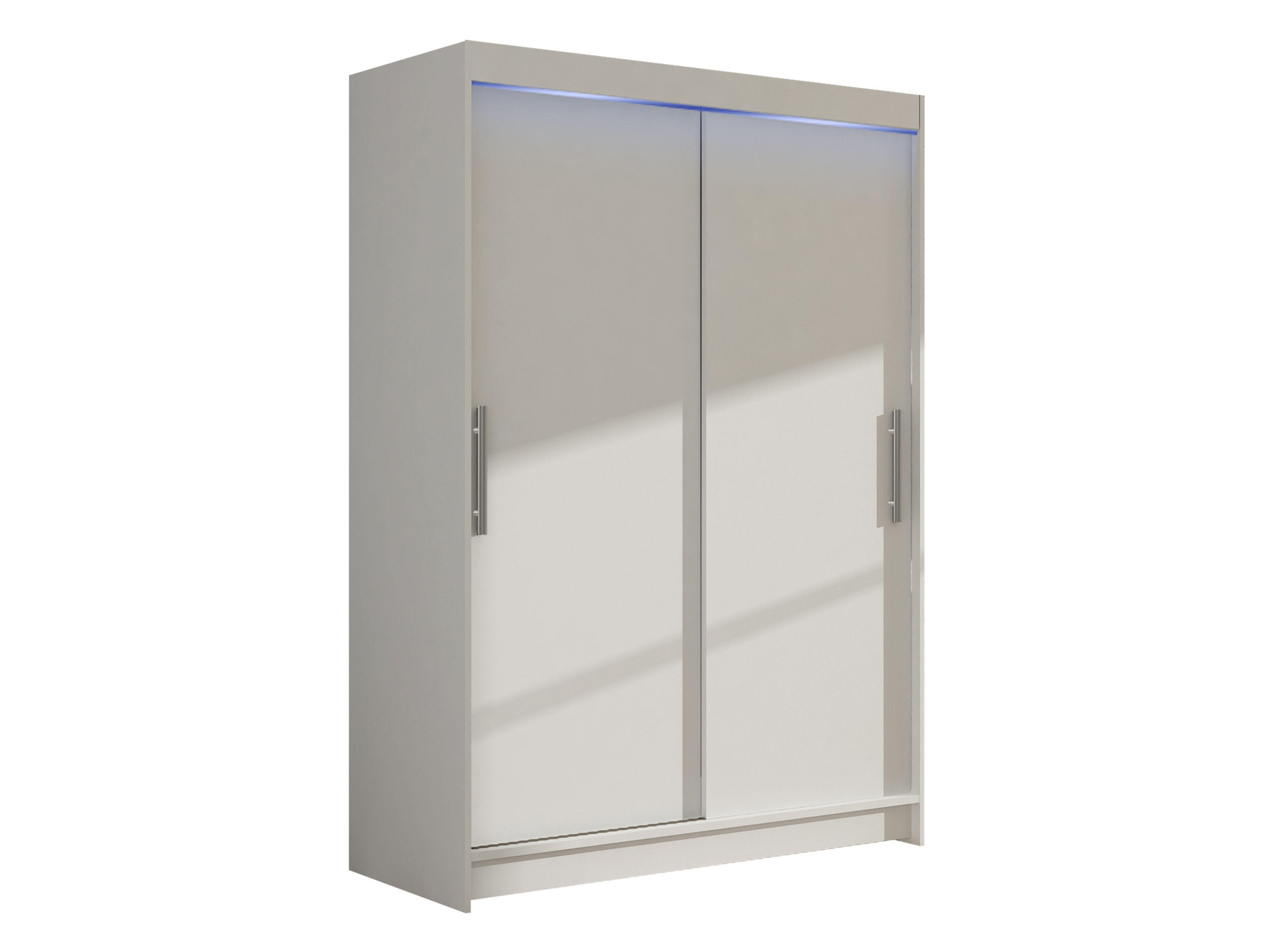 KLEIDERSCHRANK Miami I, mit RGB LED Beleuchtung - Silberfarben/Weiß, Holzwerkstoff/Kunststoff (120/200/58cm) - MIRJAN24
