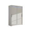 KLEIDERSCHRANK Miami I, mit RGB LED Beleuchtung - Silberfarben/Weiß, Holzwerkstoff/Kunststoff (120/200/58cm) - MIRJAN24