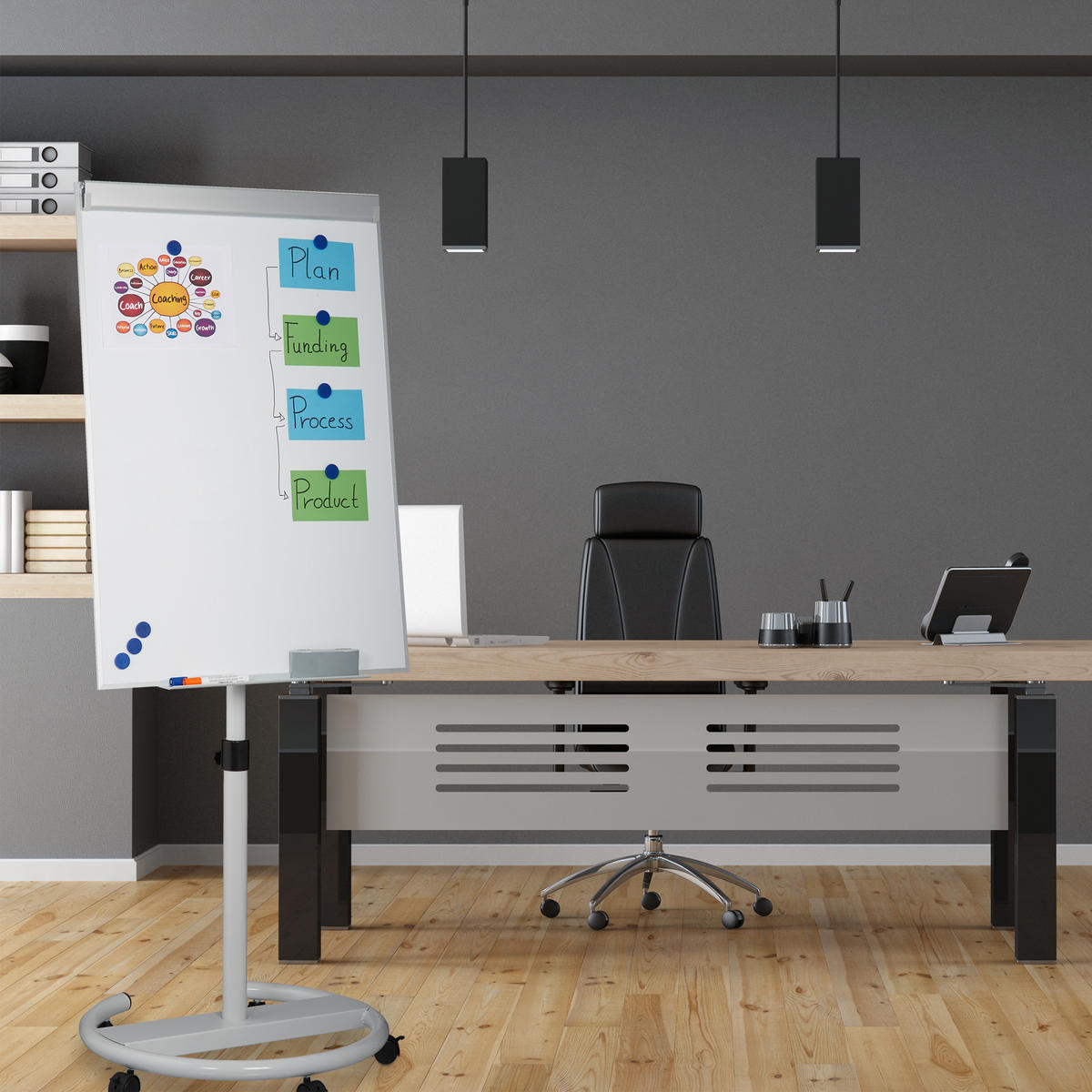 FLIPCHART - Multicolor, Metall (70/185/62cm) - Relaxdays