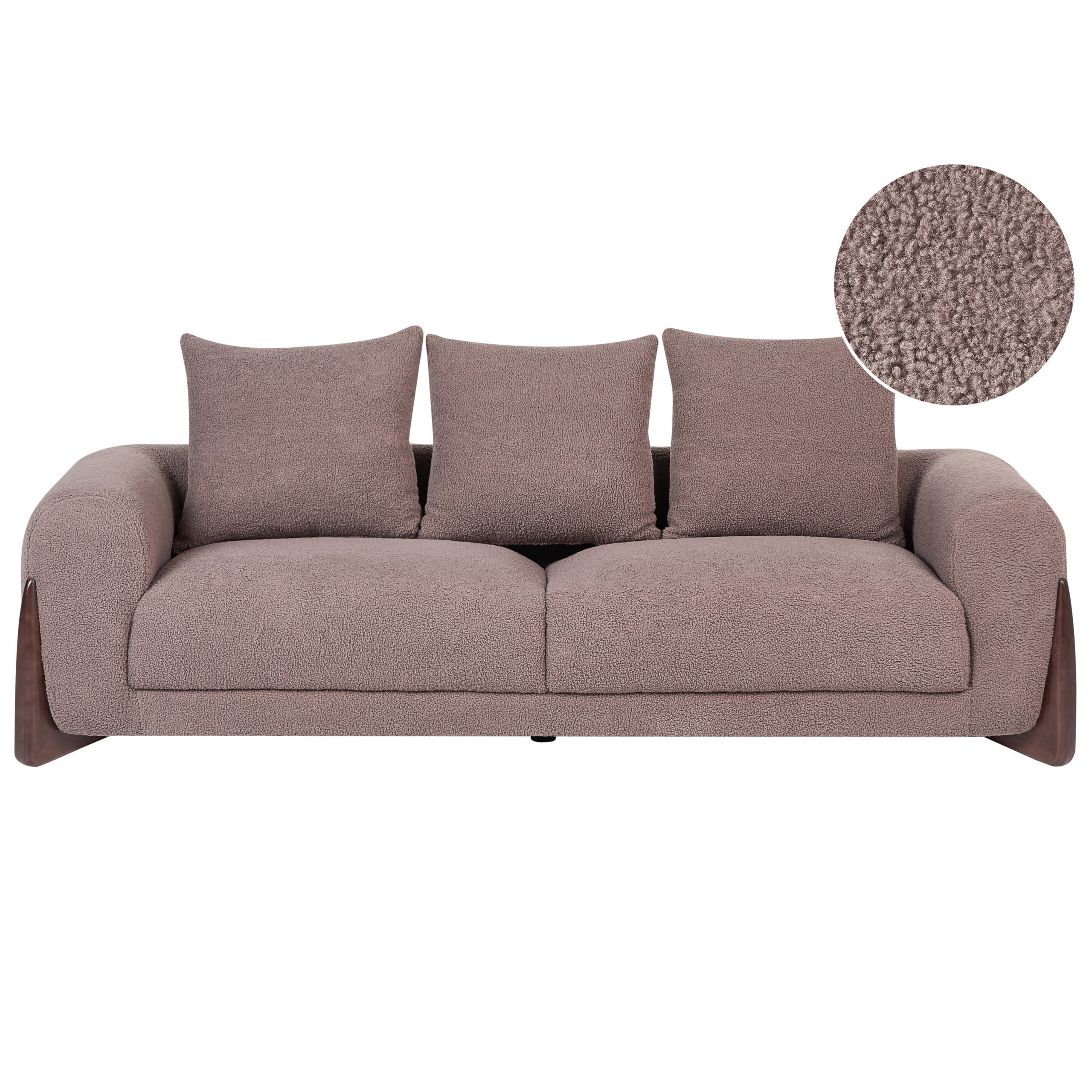 3-SITZER-SOFA Bouclé Braun Vinliden - Braun, Textil (180/62/87cm) - Beliani