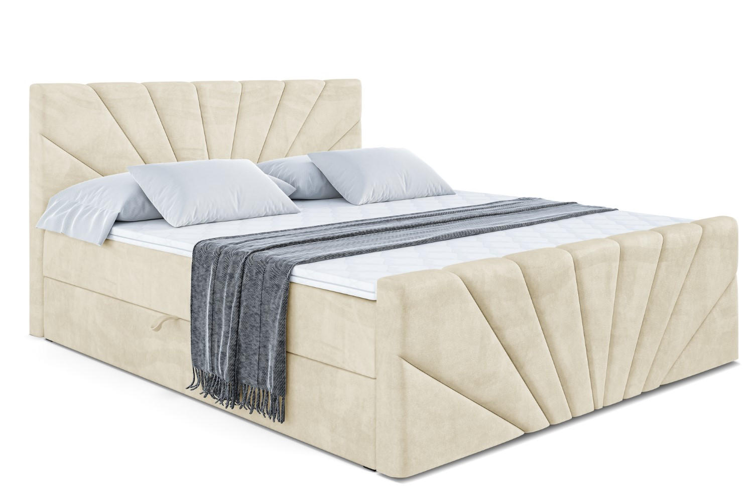 ALTDECOR AMERICKÁ postel MILTIO-Z – 140 × 200 cm – H4 – béžová