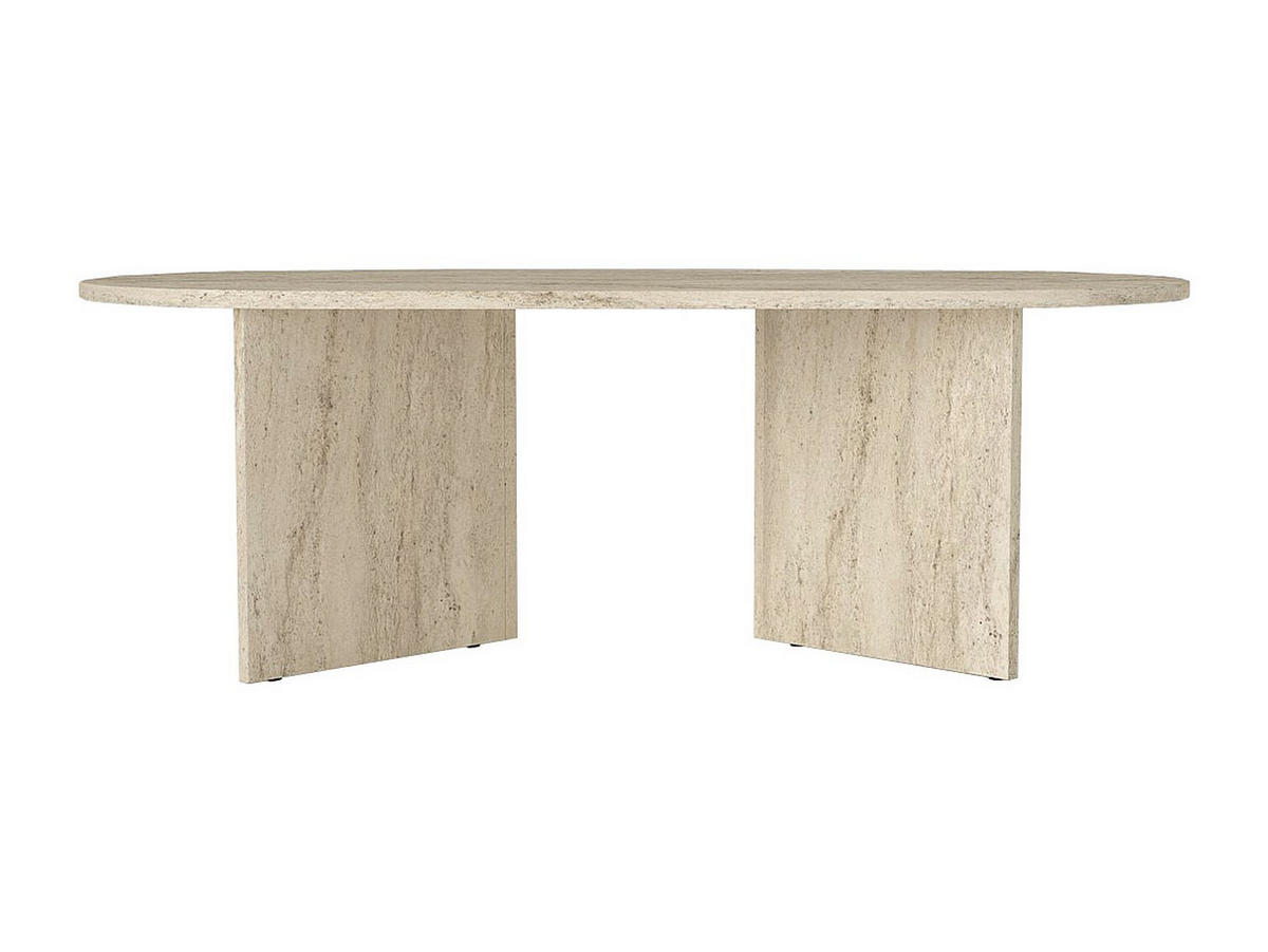 COUCHTISCH - 120 cm x 60 cm - Holz, Platte - Beige - TOPANIA - Beige, Holz (60/120/39.6cm) - Vente-Unique