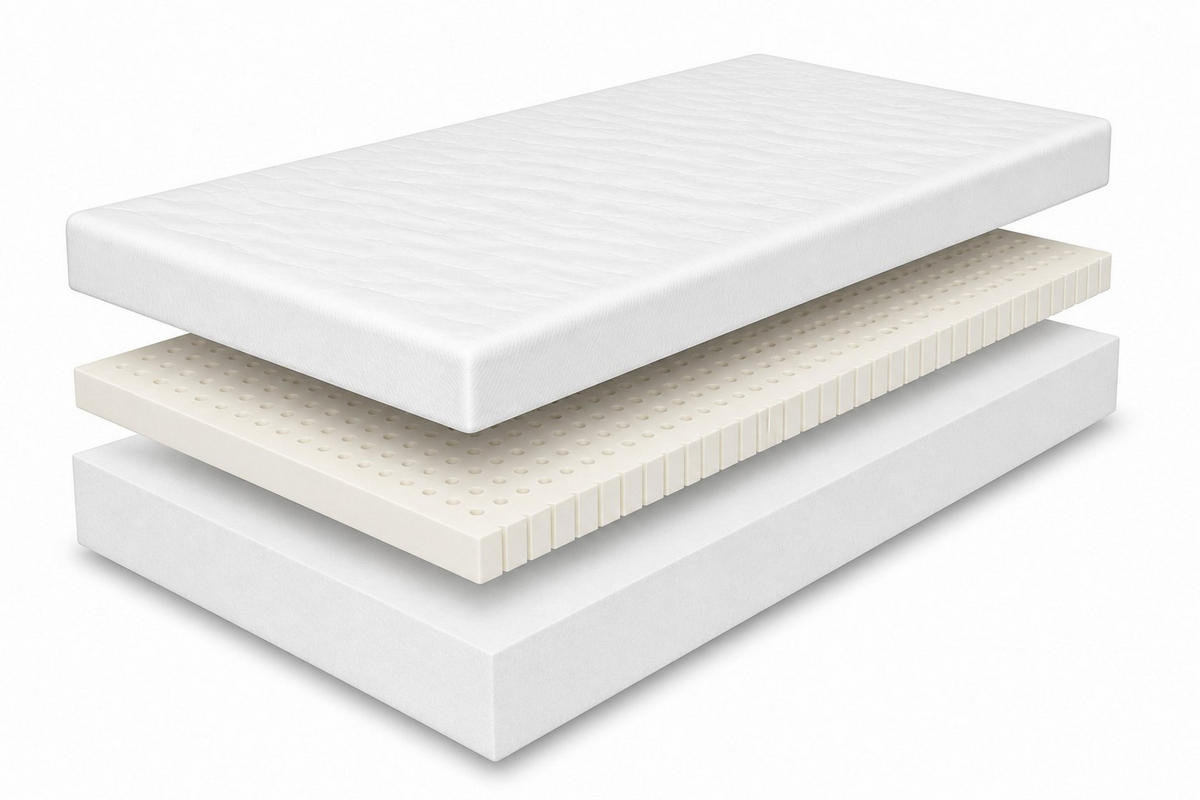 LATEXMATRATZE Memory 160x200 cm, Höhe 11 cm, Härtegrad H3, Aloe Vera - Weiß, Textil (160/200cm) - Marpur