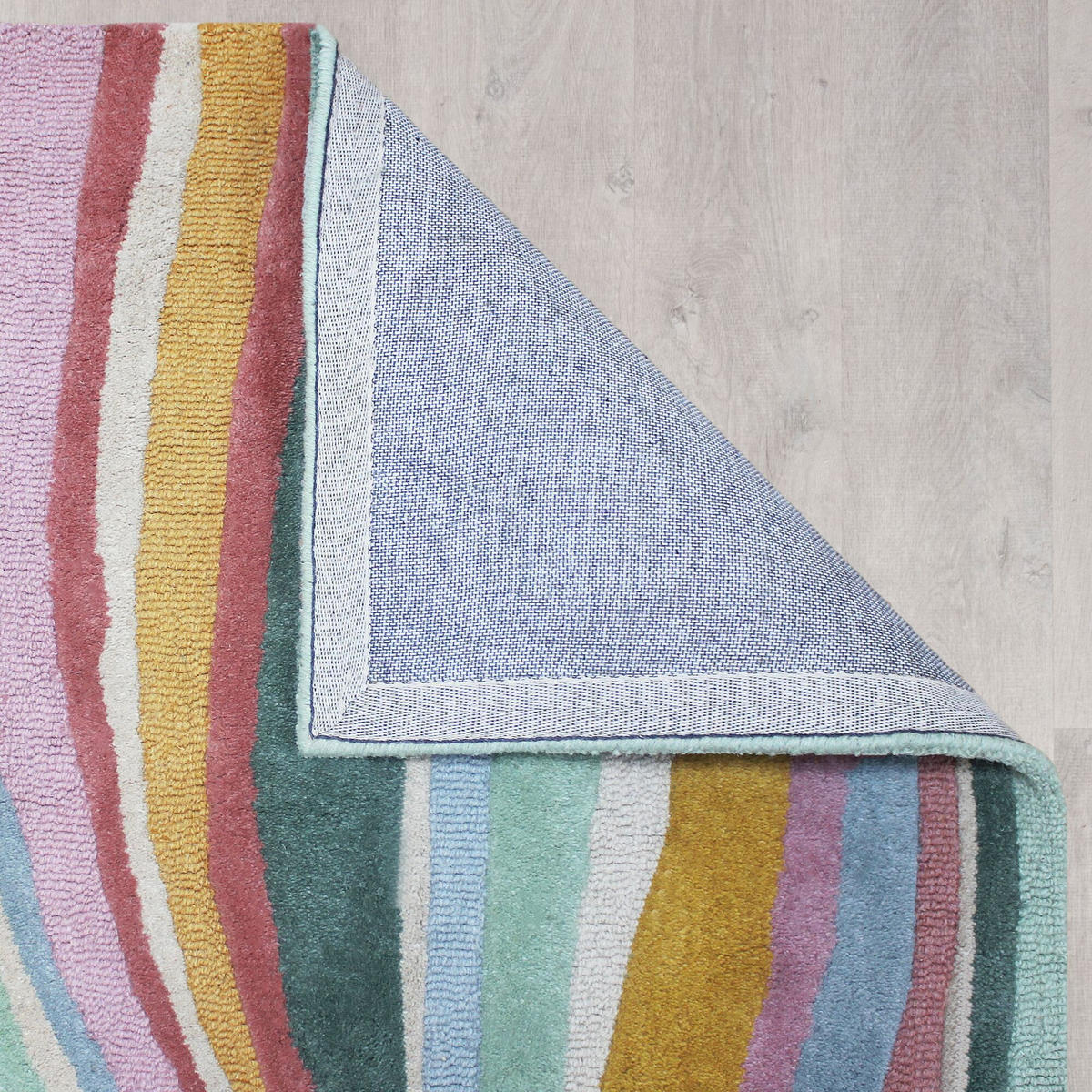 WOLLTEPPICH Wellen Muster, Abstrakt, Wohnzimmer Multicolor-Grün Rechteckig 160x230 - Multicolor, Textil (160/230cm) - KADIMA DESIGN