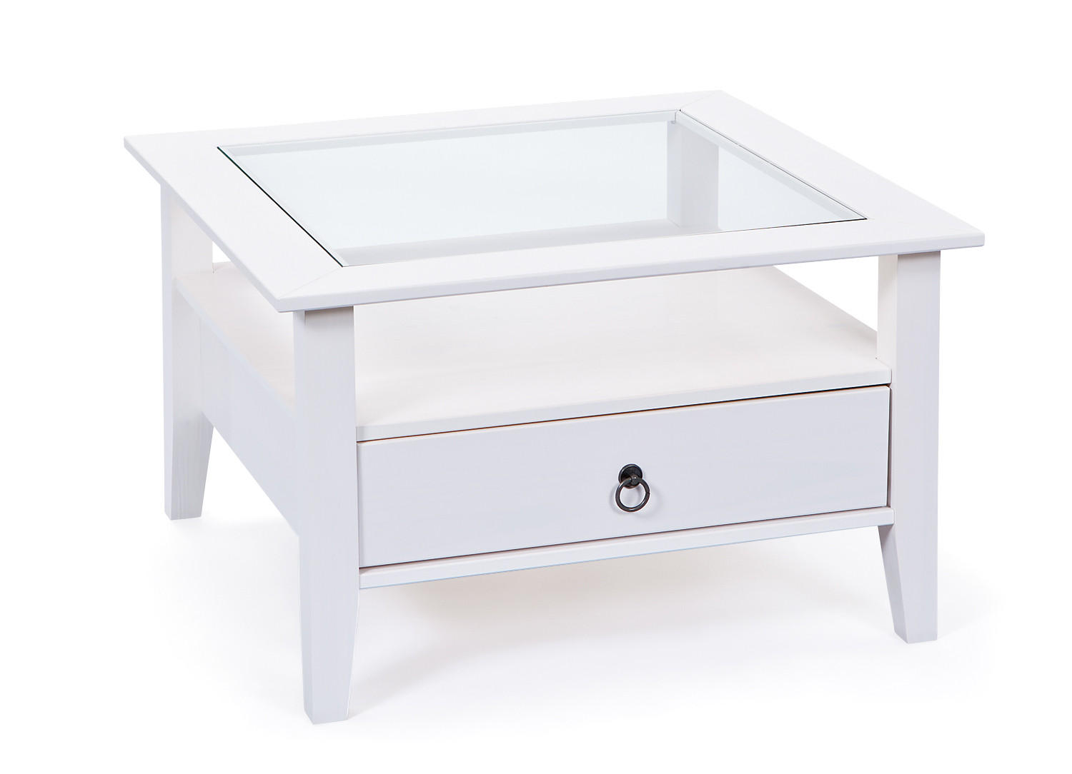 COUCHTISCH 1 Schublade, 1 Ablage, weiss - Weiß, Holzwerkstoff (75/75/45cm) - ebuy24