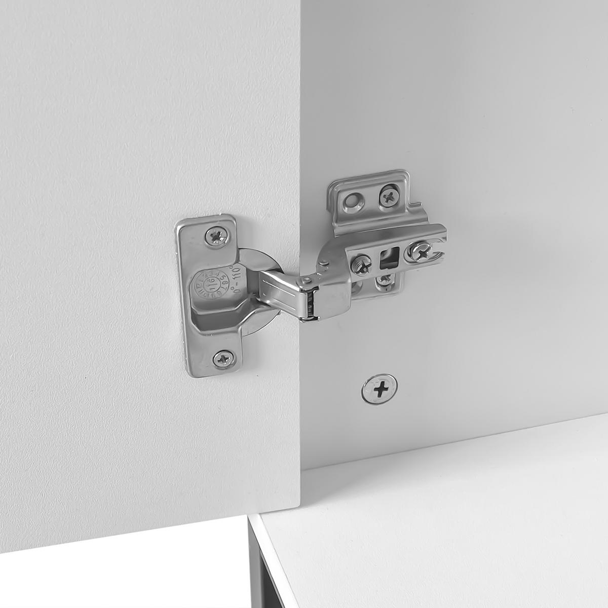 SIDEBOARD in Weiß mit Wellen-Optik Tür und Metallgriffen, 160/40/80 cm, Weiß - Weiß, Holzwerkstoff (160/80/40cm) - Redom