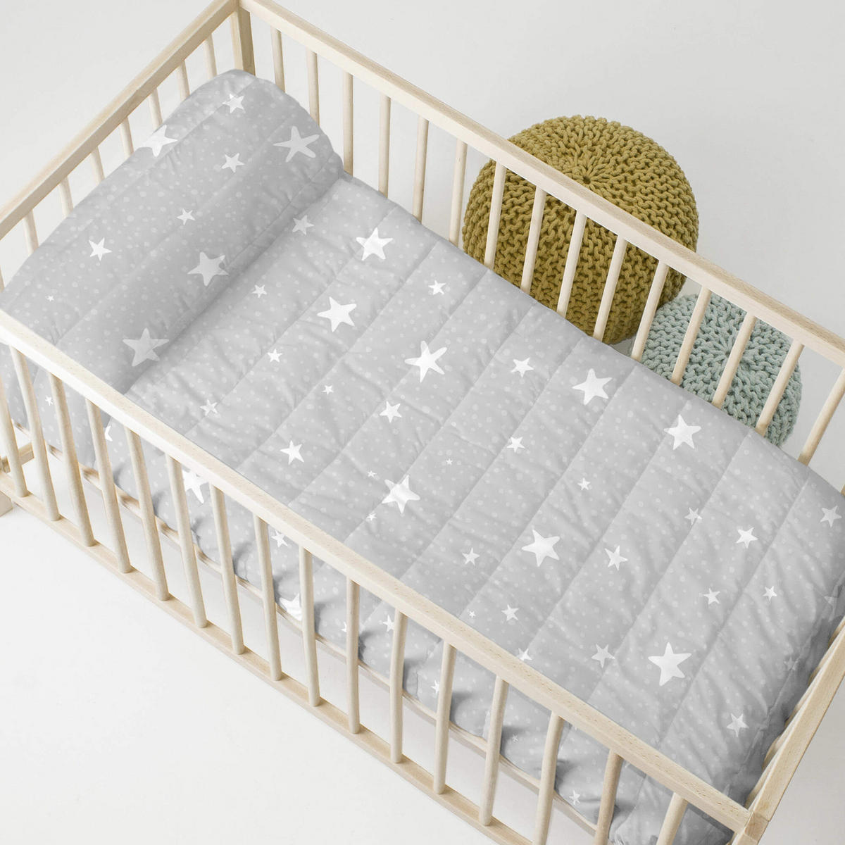 TAGESDECKE little star 100x130 cm (kinderbett) grau - Grau, Textil (100/130cm) - Happy Friday