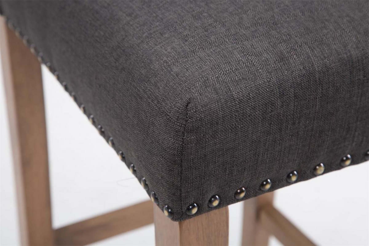 BARHOCKER Stoff dunkelgrau - Dunkelgrau/Naturfarben, Holz/Textil (42/113/57cm) - CLP