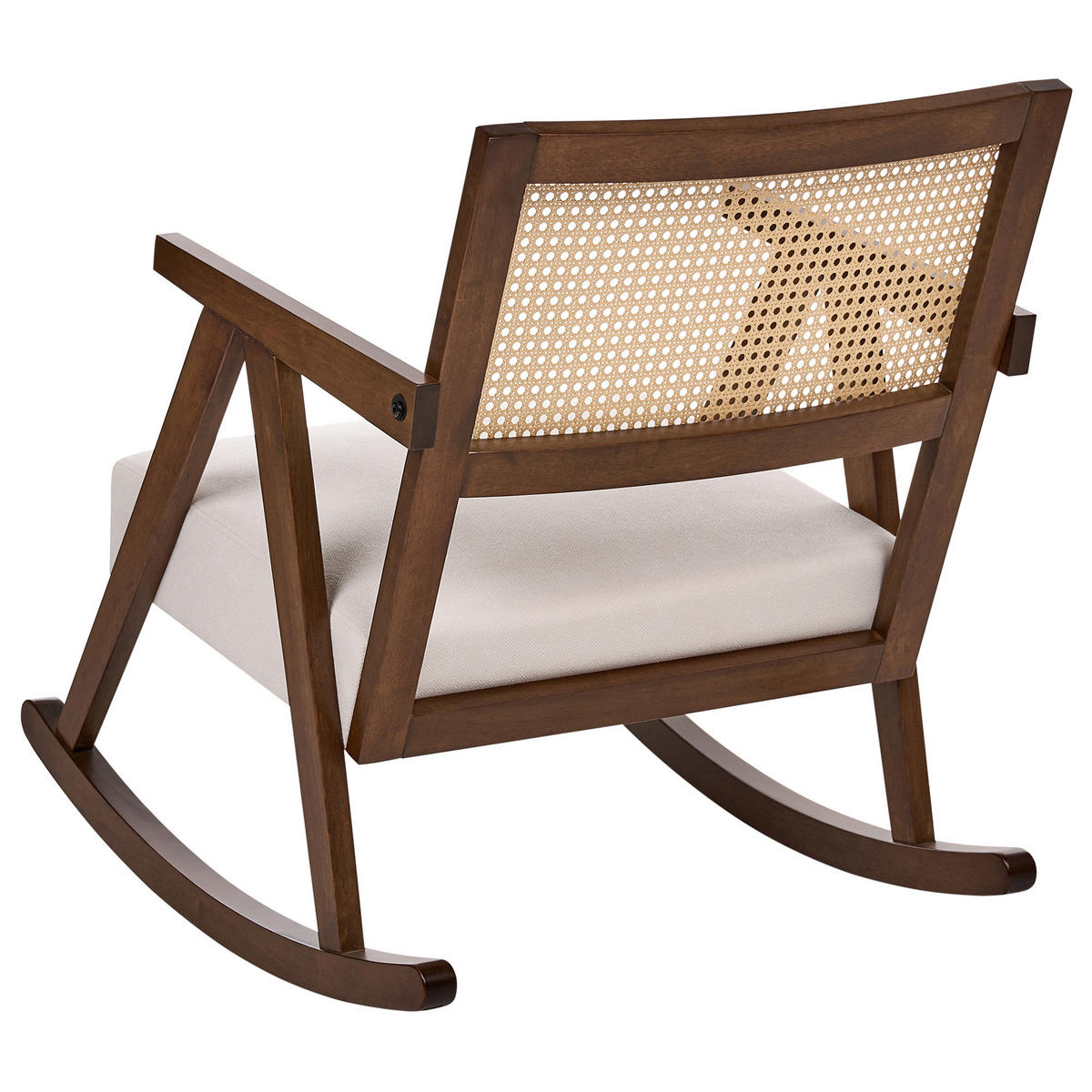 HOUPACÍ KŘESLO Dřevo Hnědé/Světle béžové Rya - hnědá/béžová, textil (65/79/78cm) - Beliani